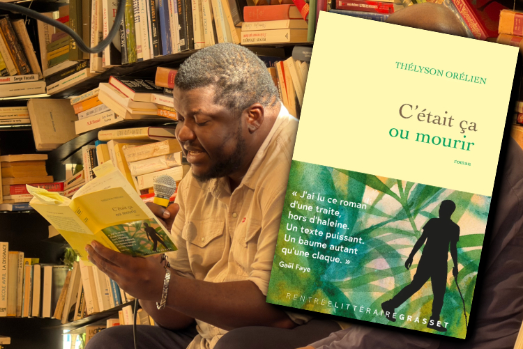 Thelyson Orelien lisant son roman sur la sc&egrave;ne des Correspondances de Manosque