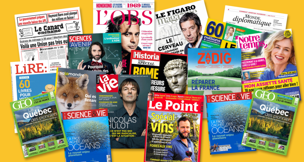 Couvertures de revues disponibles en audiorevues dans les Bibliothèques Sonores ADV