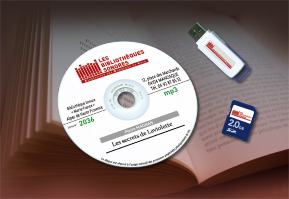 Les supports des audiolivres : CD mp3, clé USB et carte-mémoire SD
