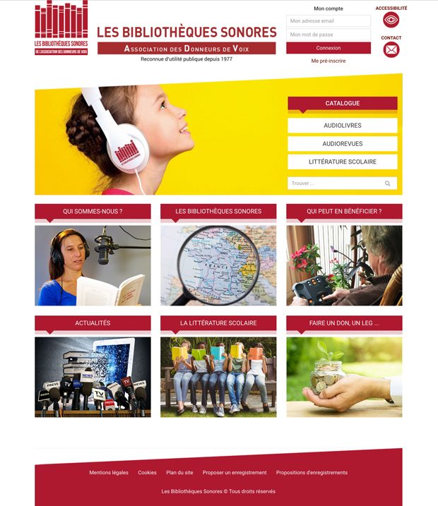Page d'accueil du portail des Bibliothèques Sonores